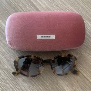 Miu Miu SMU01U Oval Tortoiseshell Sunglasses